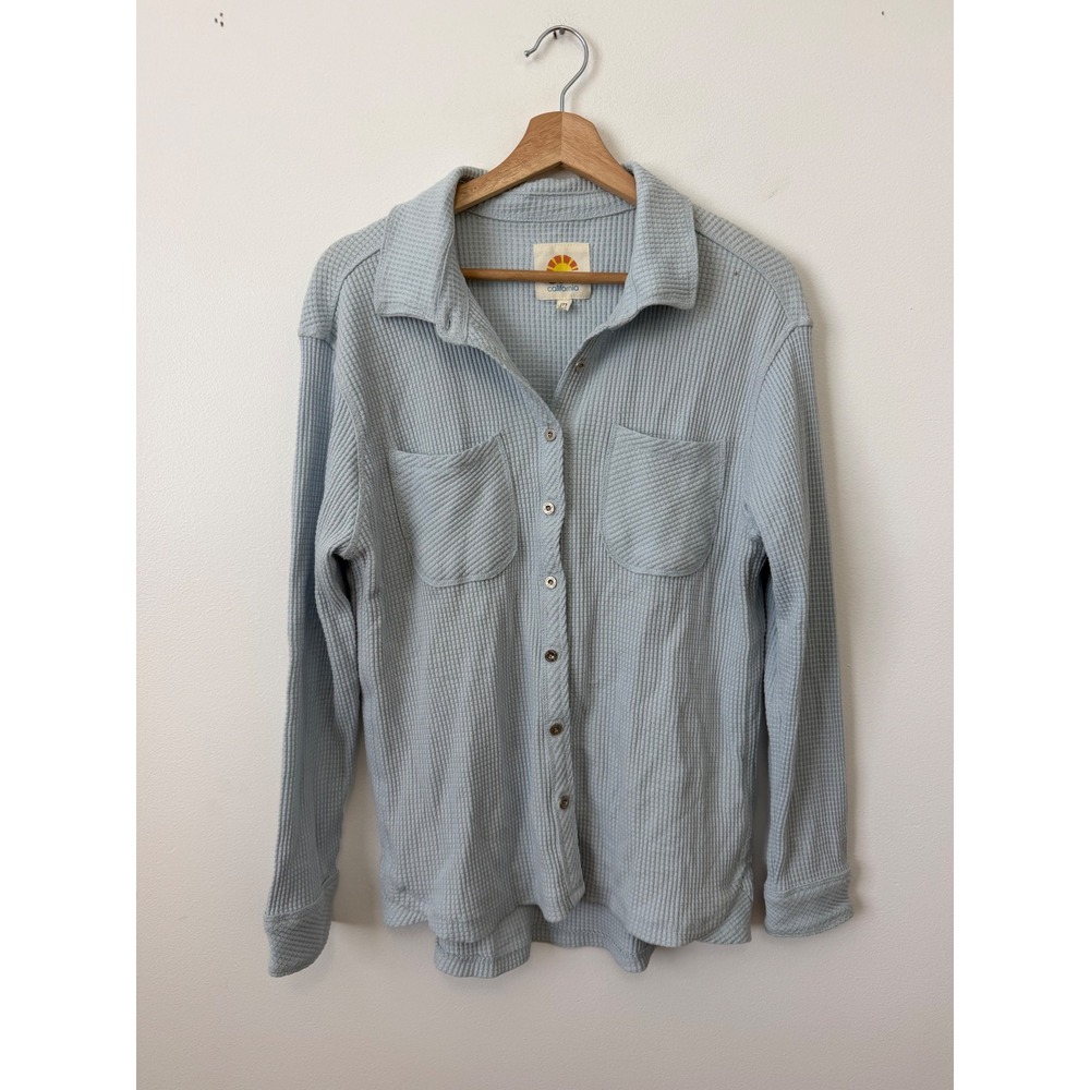 C&C California Thermal Button Down Shirt – Light Blue – Women's Medium – NWOT